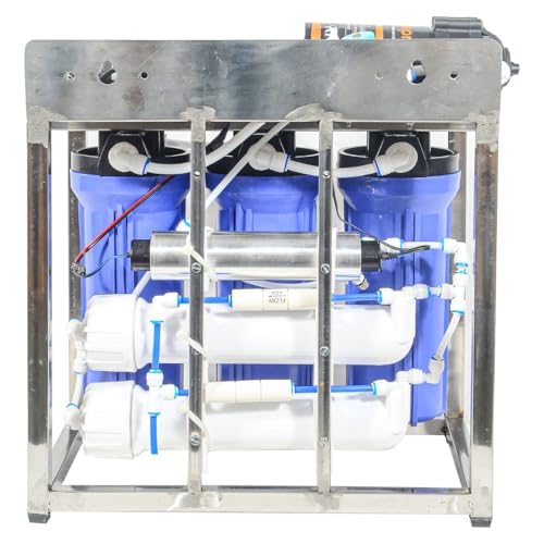 Image of iSpring 25 LPH commercial RO + UV water purifier Plant 25 Liter Per Hour Blue Stainless steel Full Automatic with TDS Adjuster