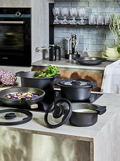 Tognana Avantspace, casseruola 2 manici 16 cm, alluminio, nero