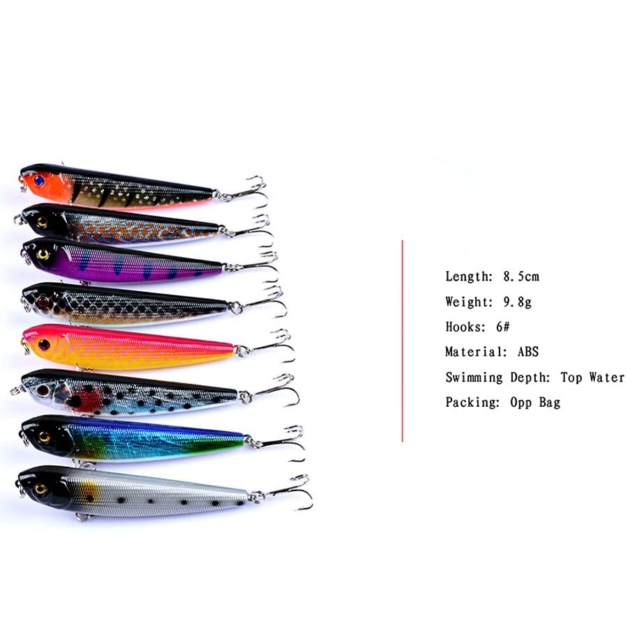 46 pièces appâts artificiels/Faux for Ensemble de leurres de pêche méné/Popper/VIB/leurres durs appâts Wobblers for brochet/pêche à la traîne mer