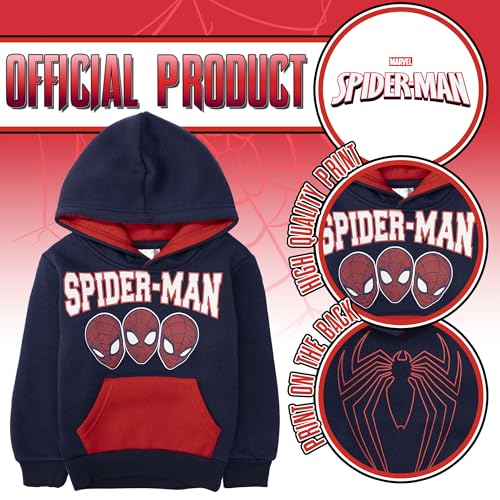 Sweat Spiderman enfant 3 ans capuche bleu marine pull Marvel 6998 - 4