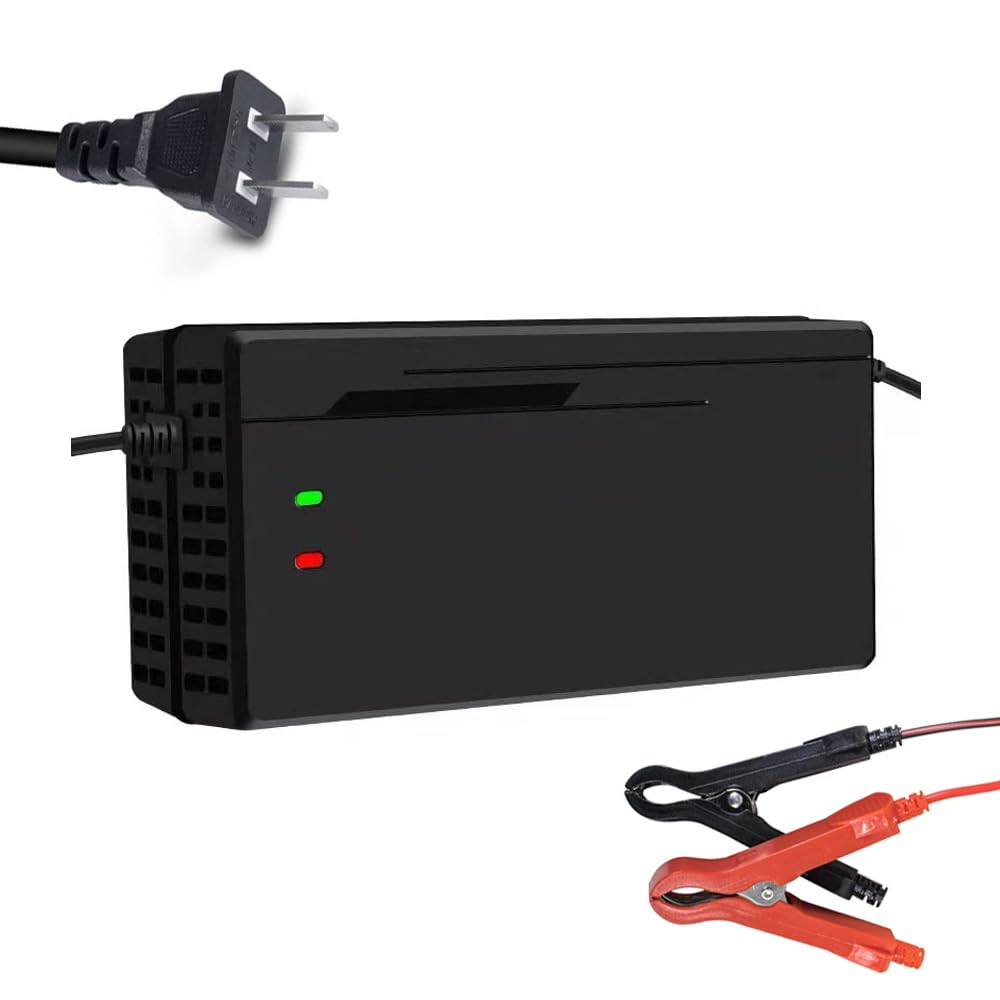 24V/29.2V 10A Lifepo4 Charger 110V 120V with Cooling Fan Lithium Battery Charger Multiple Protection Functions for 24V Lifepo4 Battery