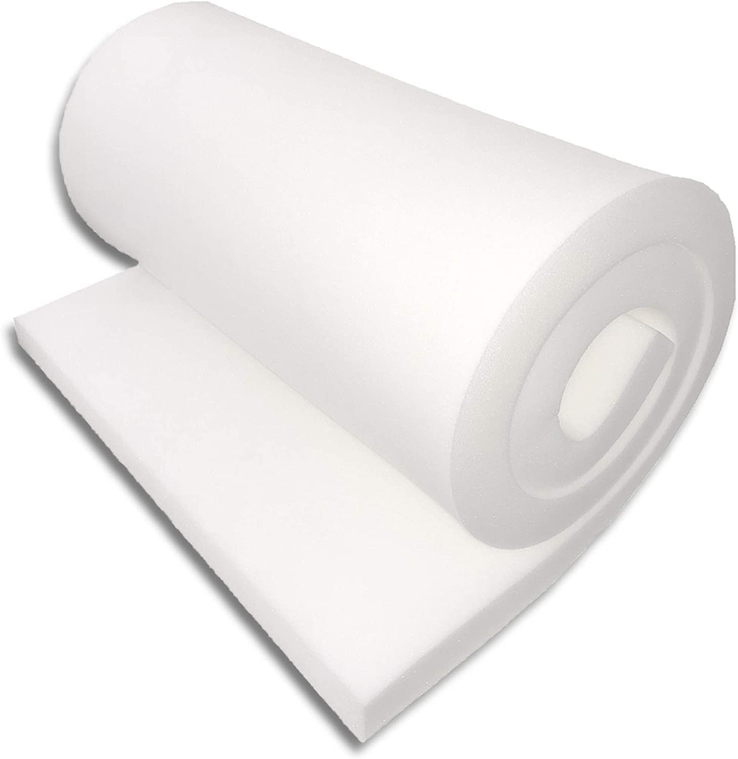 Upholstery Foam Sheet re-upholstering Cushion Replacement Foam Padding (White 72" x 18" x 1½")