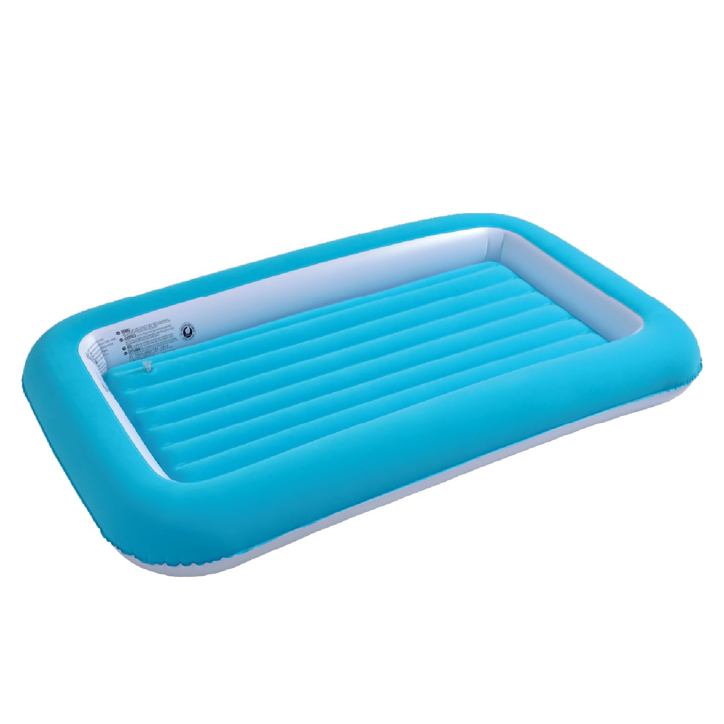 Milestone Kids Airbed - Blue Flocked Surface with Raised Sides 152 x 89cm