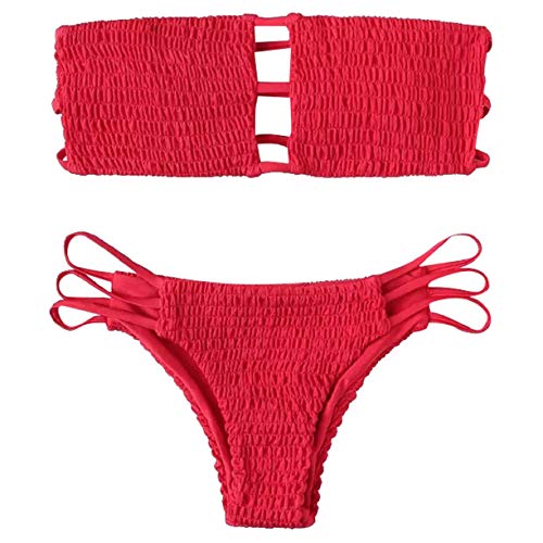 heekpek Sexy Costume da Bagno Donna Due Pezzi Bandeau Set Bikini Donna Push Up Swimwear Sexy Donne Costume da Bagno A Fascia Costumi da Bagno