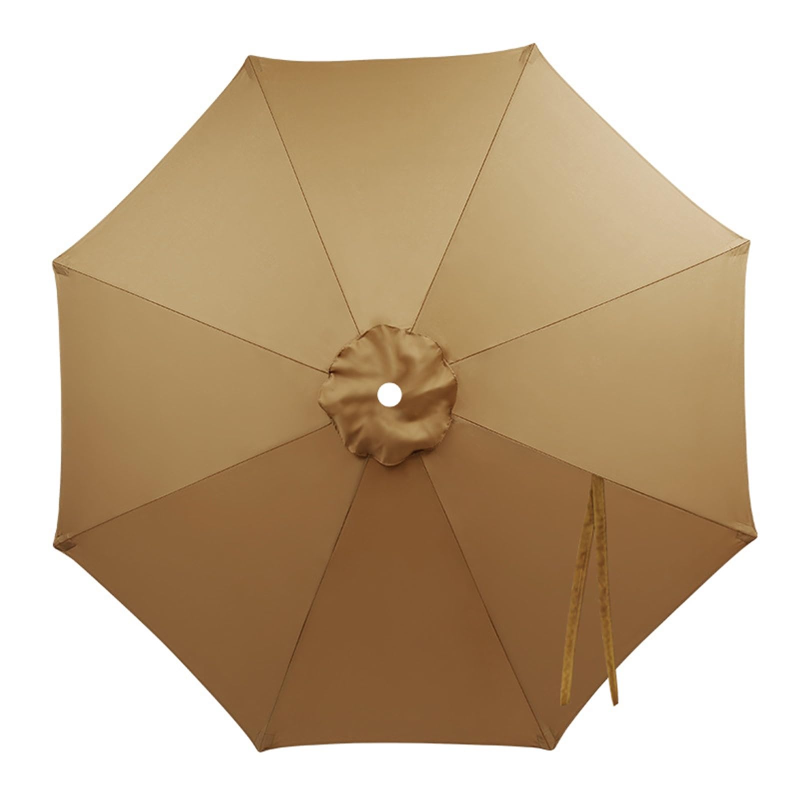 ksxnkhk Replacement Canopy for Round Parasols 2/2.3/2.7/3/4m Fabric for 6, 8 Ribs Waterproof UV Protection Awning Replacement Thickened Polyester (Khaki, 2m - 6 Ribs)