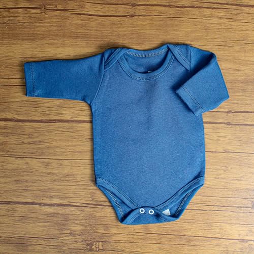Conjunto de Body Mijão Touca Luva Sapatinho Bebê Menino (Azul Marinho, M)