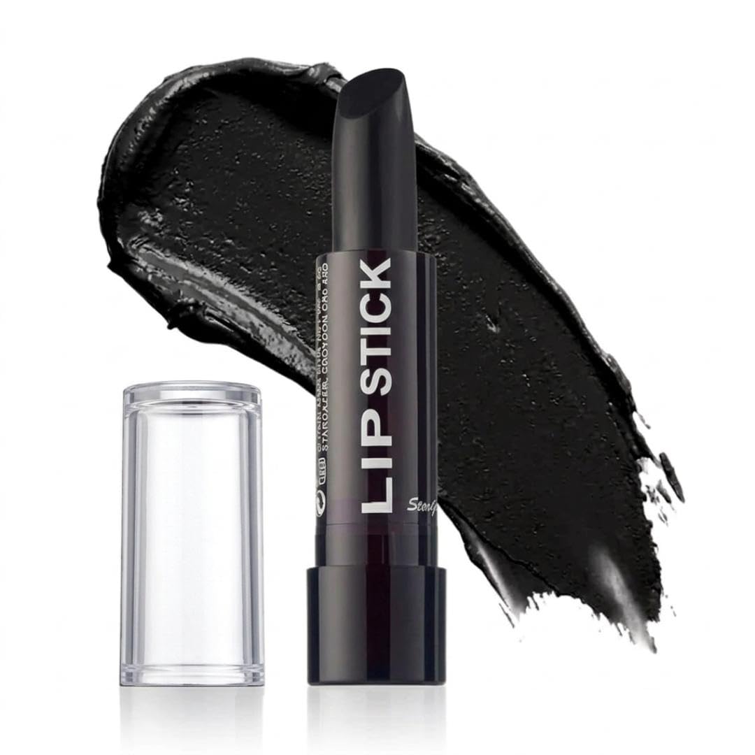 Stargazer Black Lipstick 110 - Creamy Long-Lasting Colour with Gloss Finish - Soft Pigmented for Everyday Wear - Cruelty-Free - Made in the UK - 5.2 g