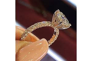 Kuyiuif Rose Gold Halo Engagement Ring