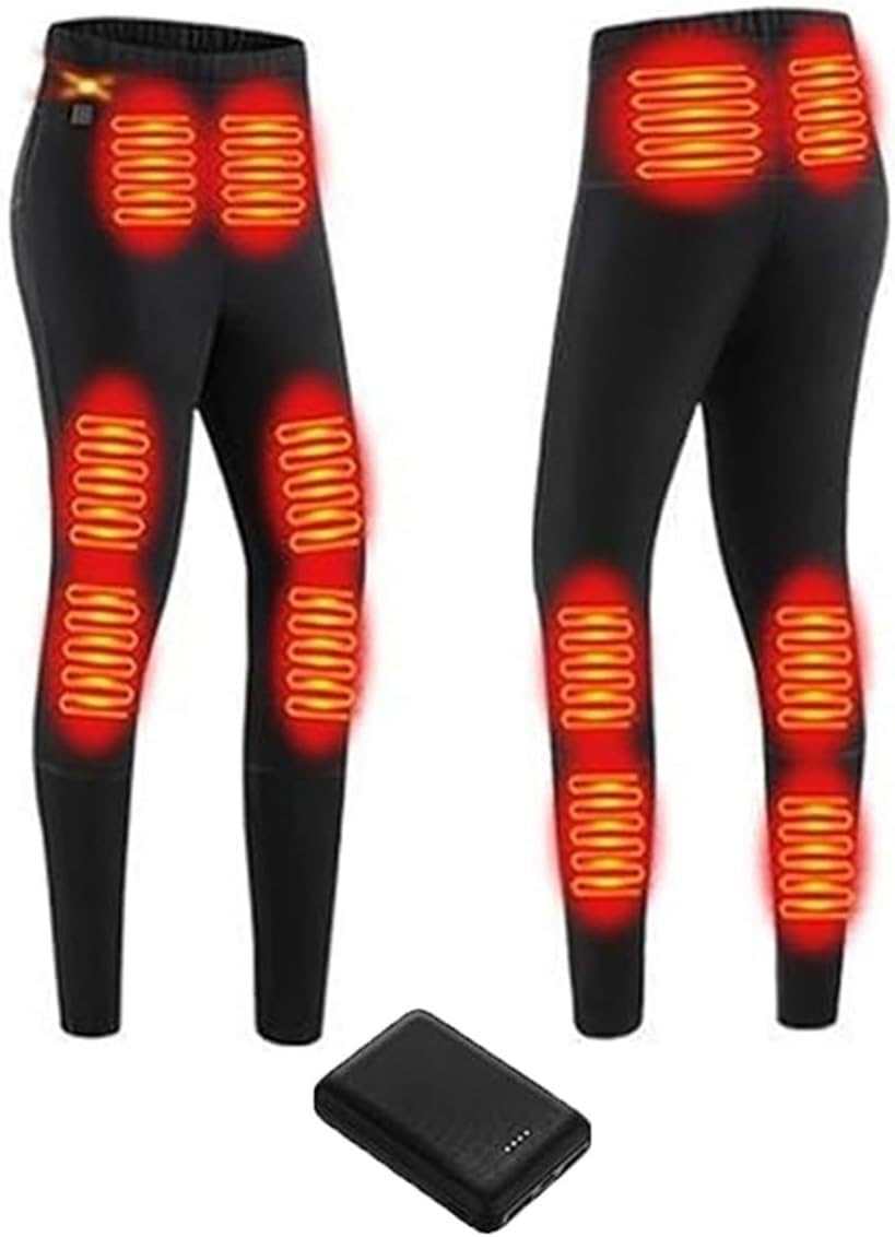 Ropa Interior calefactable con 12 Zonas, Tres velocidades y Ajuste de Temperatura. Pantalones calefactables eléctricos for Senderismo al Aire Libre.(WomenBlack,M)