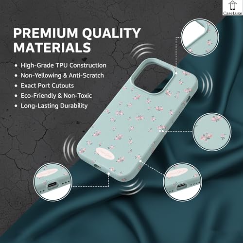 Image of Floral Pattern Phone Case Back Cover Compatible with iPhone 15 Elegant Small Flower Soft Texture Protective Case for Women and Girls-White-Blue