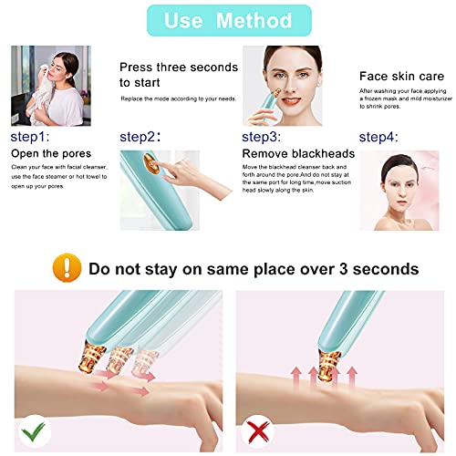 Image of Blackhead Remover Pore Vacuum Cleaner - Upgraded Facial Pore Cleaner - Electric USB Pore Vacuum with 5 Probes - Upgraded Blackhead Suction Tool - Blackhead Remover Kit