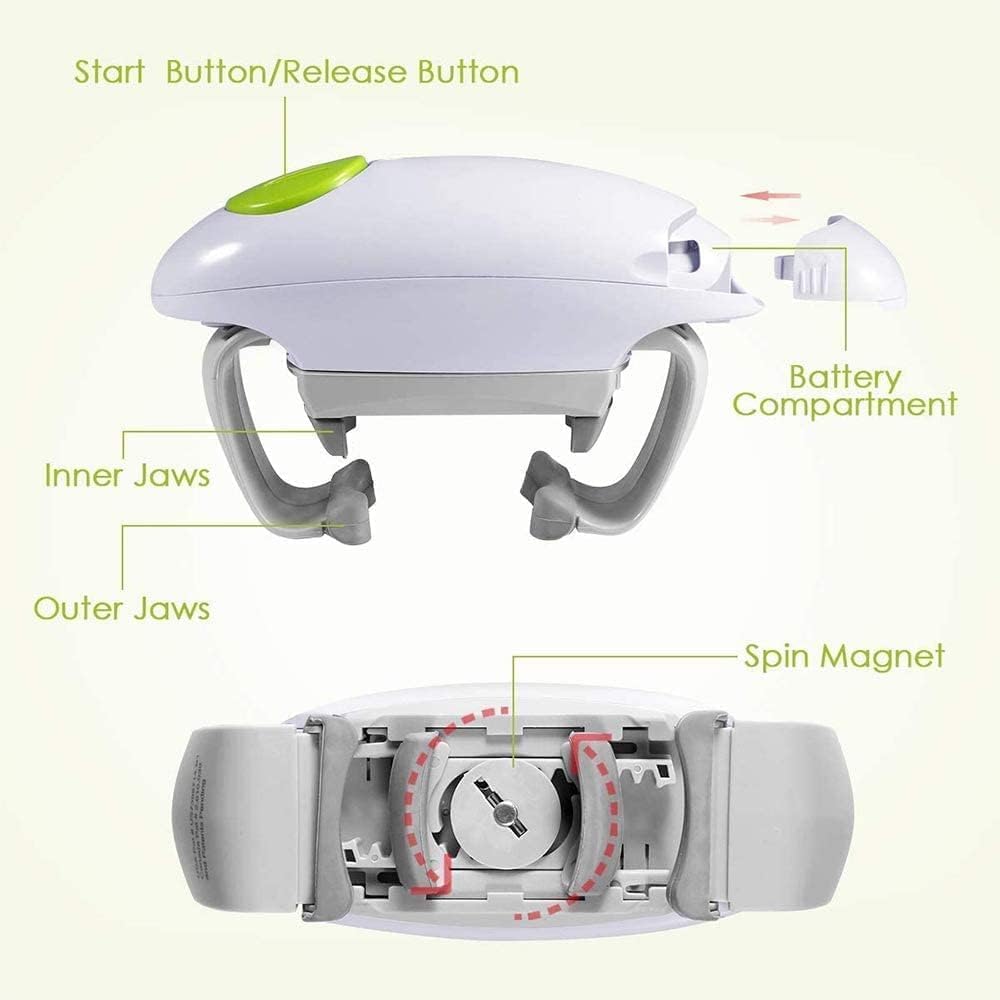 Apriscatole Elettrico Jar Opener, Ristorante Can Opener, Bordo Liscio Automatica Jar apriscatole per Gli individui, l'artrite e casalinga, apribottiglie per Mani artritiche