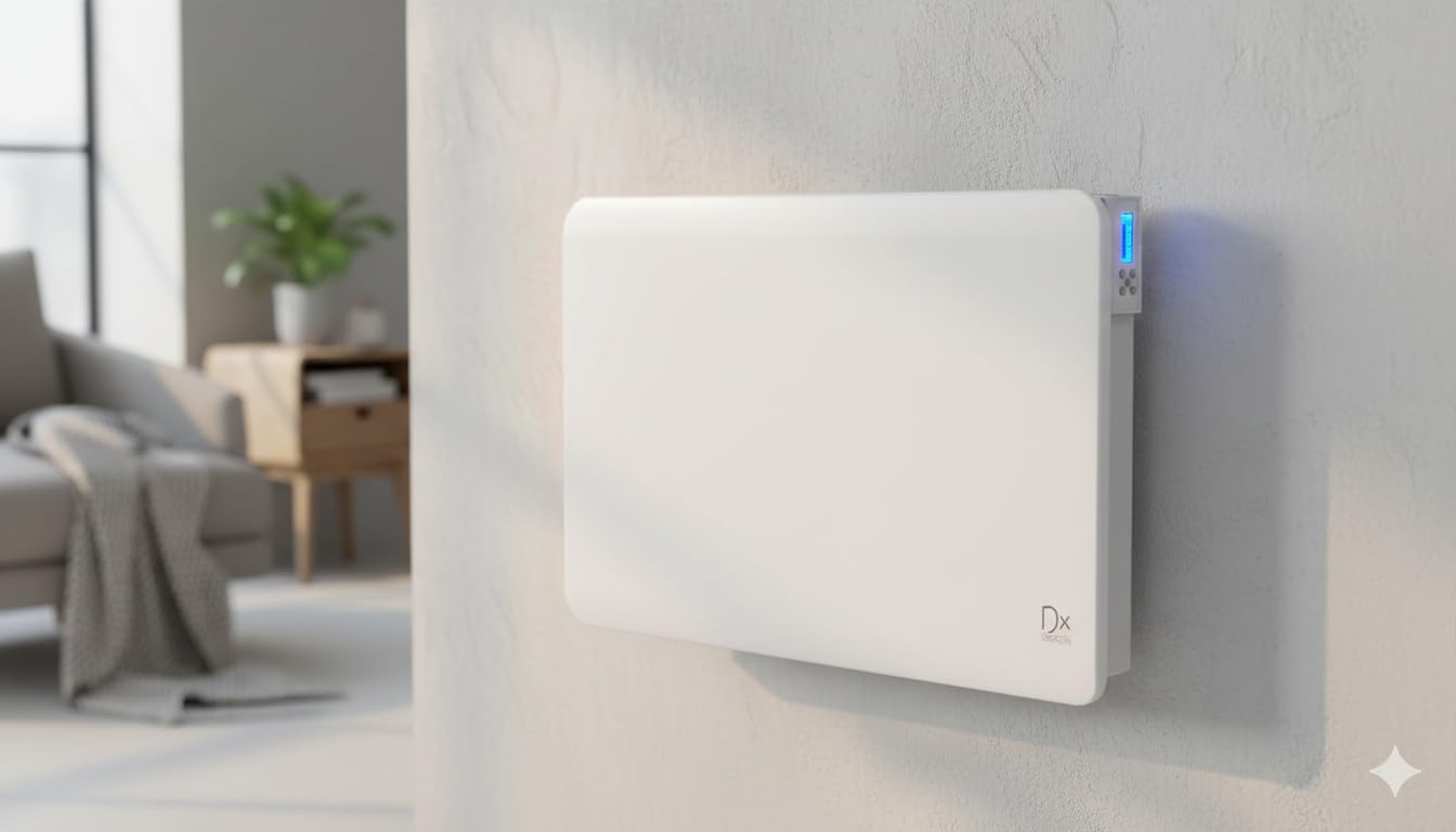 DREXON PALMA – Radiateur Électrique à Inertie Céramique 1500 W – Radiateur Électrique Blanc Mural – Taille 82 × 50 cm