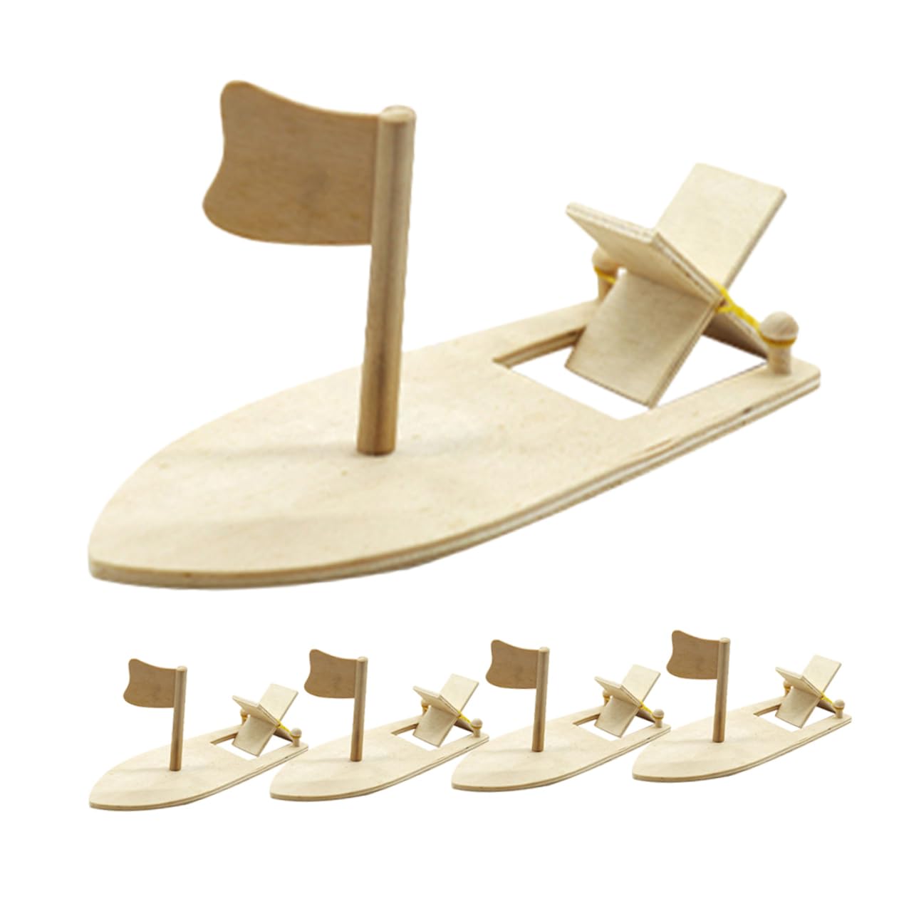 KONTONTY 5 Sätze Teiliges Diy Holz Segelboot Modell Für Blanko Bastelset Zum Bemalen Dekoration Und Kreatives Mit Holzmaterialien 5 Stück * 5
