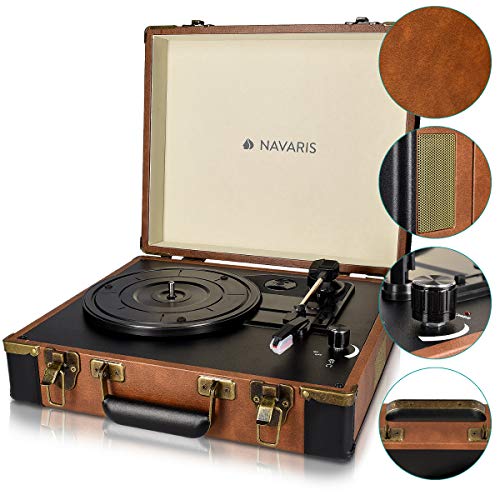 Navaris Platine Vinyle Tourne-Disque – 33/45/78 Tours – 2X Haut-Parleur intégré – Conversion Vinyle vers MP3 – Valise… - Les Beatles, Paul McCartney, John Lennon, RIngo Starr, George Harrison Navaris Platine Vinyle Tourne-Disque - 33/45/78 Tours - 2X Haut-Parleur intégré - Conversion Vinyle vers MP3 - Valise… – Image 4