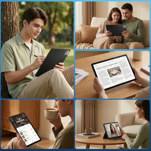 Image of 11 Inch 2 in 1 Android 16 Tablet with Keyboard Mouse Pen Case, 30GB RAM 128GB 1TB Expandable, 7800mAh Battery, HD Screen Widevine L1, Dual Cameras Face Unlock, WiFi 6 BT 5.4 Tablets Bundle