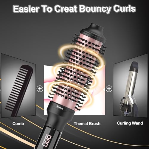 DAN Technology ThermalBrush,Non-Blowing Heated Round brush, Ceramic Curling Brush for Blowout Look,Dual Voltage travel Curling Brushs, Dual PTC Fast Style thermal round brushs, 1.5 Inch(Black) - view 2