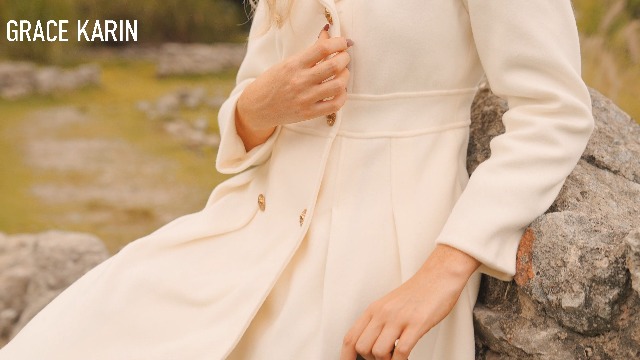 Amazon.com: Women Army Green Swing Double Breasted Pea Coat Autumn