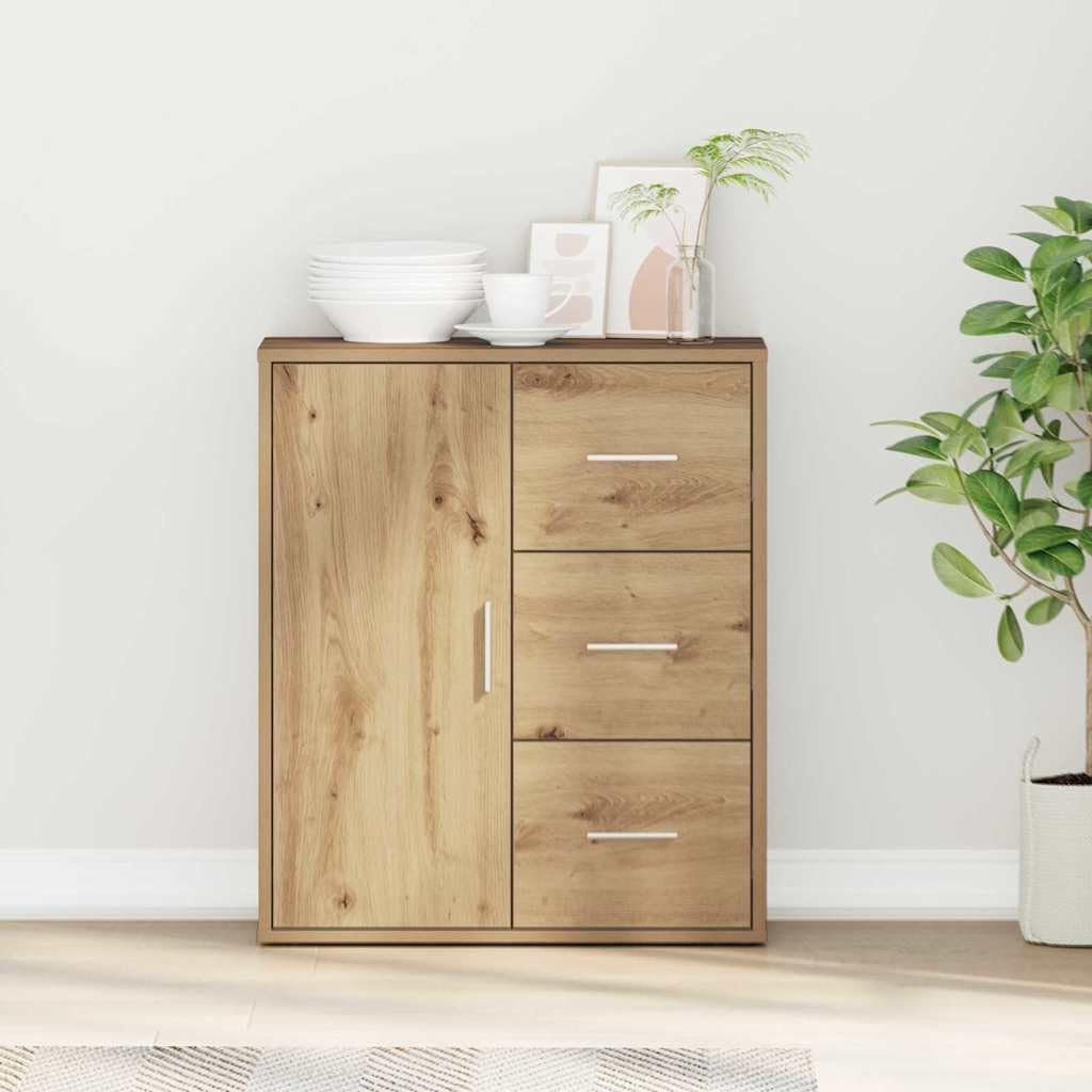 Credenza in rovere Artisan, 60 x 31 x 70 cm, comò con 3 cassetti
