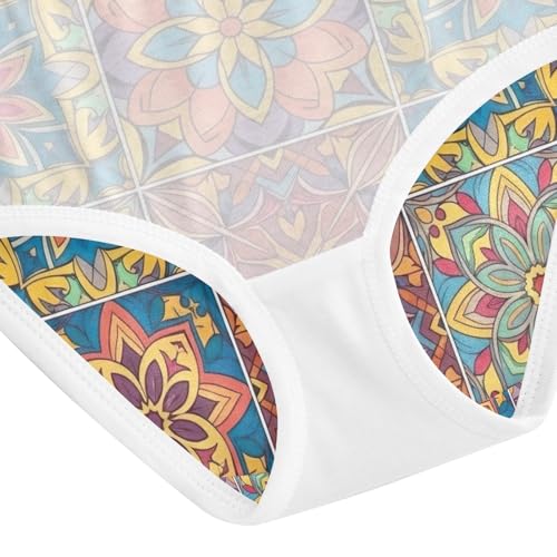 Colorful Mandala Floral Underwear Toddler Girl, Kids Underwear Girls, 2T–8 Years4