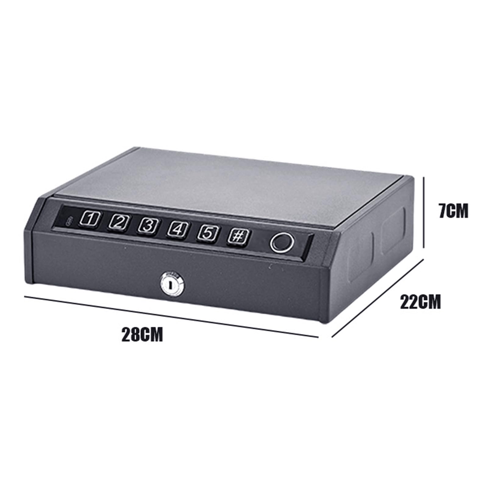 YWBL-WH Piccola Cassaforte Biometrica per Impronte Digitali, Cifre, Password, Chiave di Accesso, Cassaforte da Viaggio Portatile con Cavo in Acciaio Rivestito in Schiuma Antigraffio (K2-1)