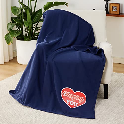 Bedsure Sweatshirt Summer Blanket Soft Fleece Throw Blanket For Bed Couch Jersey Knit Lightweight Blanket For Men For Stadium, Sports, Travel, 50"X 60" Navy Blue #TOP6