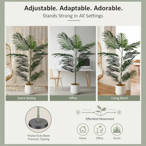 Image of Kayra Decor 4 Feet Palm Tree - Artificial Plant for Home Decor Natural Looking Plant Decor Big Fake Ornamental Plants with Pot Lightweight Indoor Artificial Plants for Living Room, Office