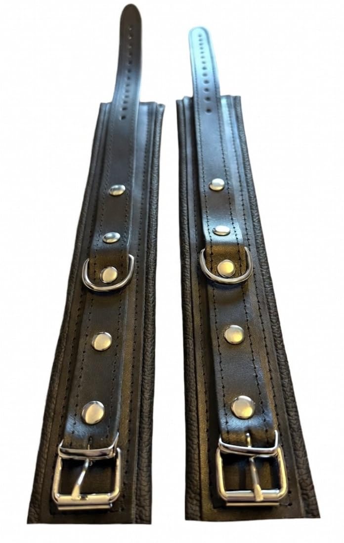 Top Qualität BDSM Bondage Set, Leder, Fesselset gepolstert, schwarz