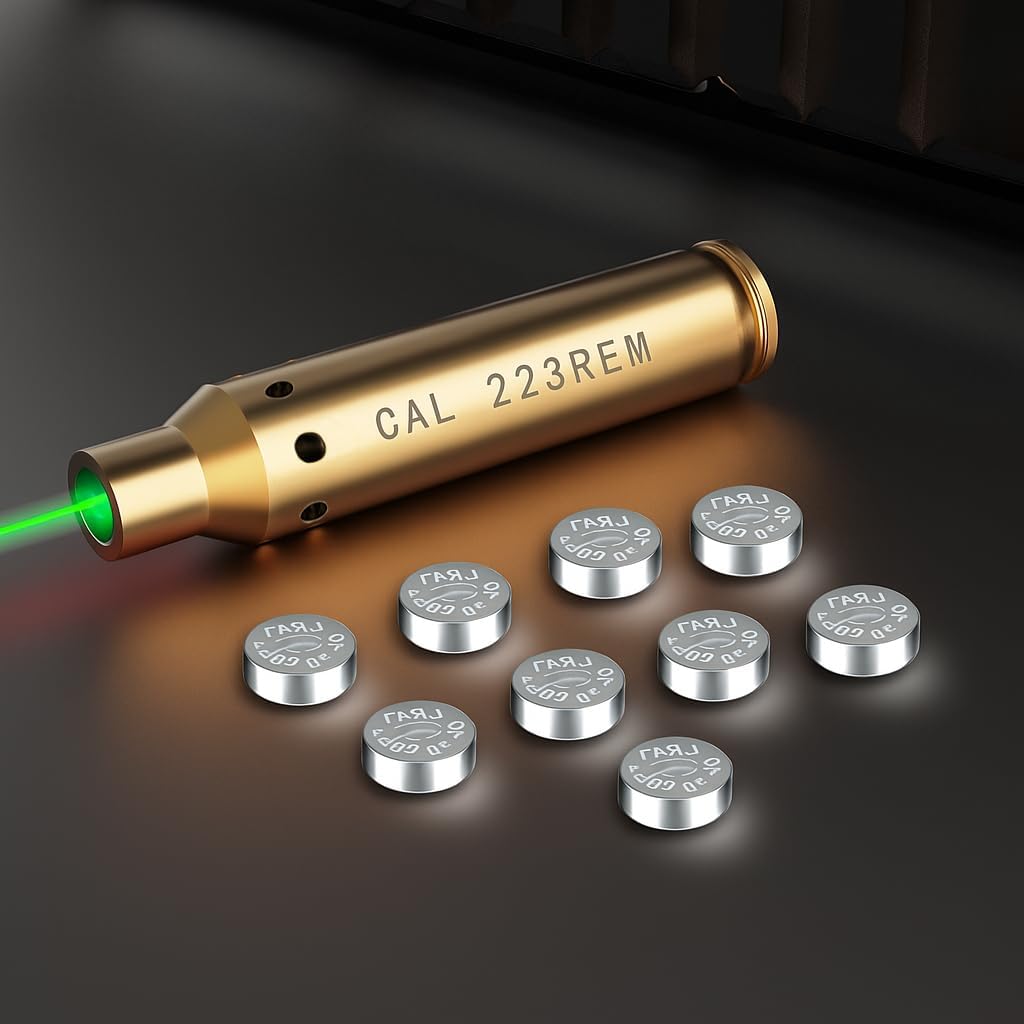 Marmot Green&Red Laser Bore Sight 5.56mm 223 Green Laser Boresighter Red Laser Boresighter with 9 Batteries