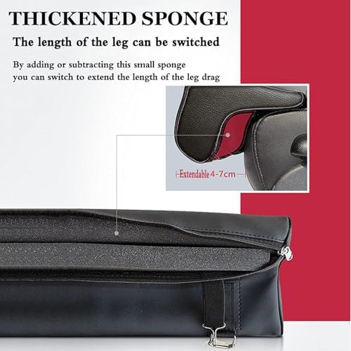 Car Seat Extender Leg Support Cushion - Thigh Support for Cars, Buses, Trains, Offices & Homes - Comfortable Leg Rest Pillow for Enhanced Travel Comfort - Black