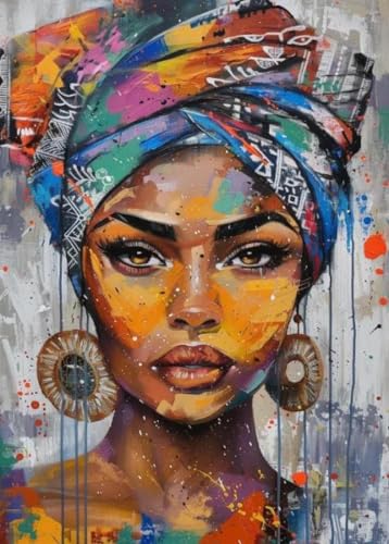 Affiche femme noire africaine vintage Baibexing decoration salon premium