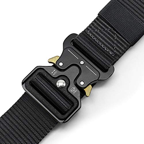 DOOPAI Tactical Belt for Men, Black Military Nylon Web with Quick Release Heavy Duty Buckle, Ideal for Work4