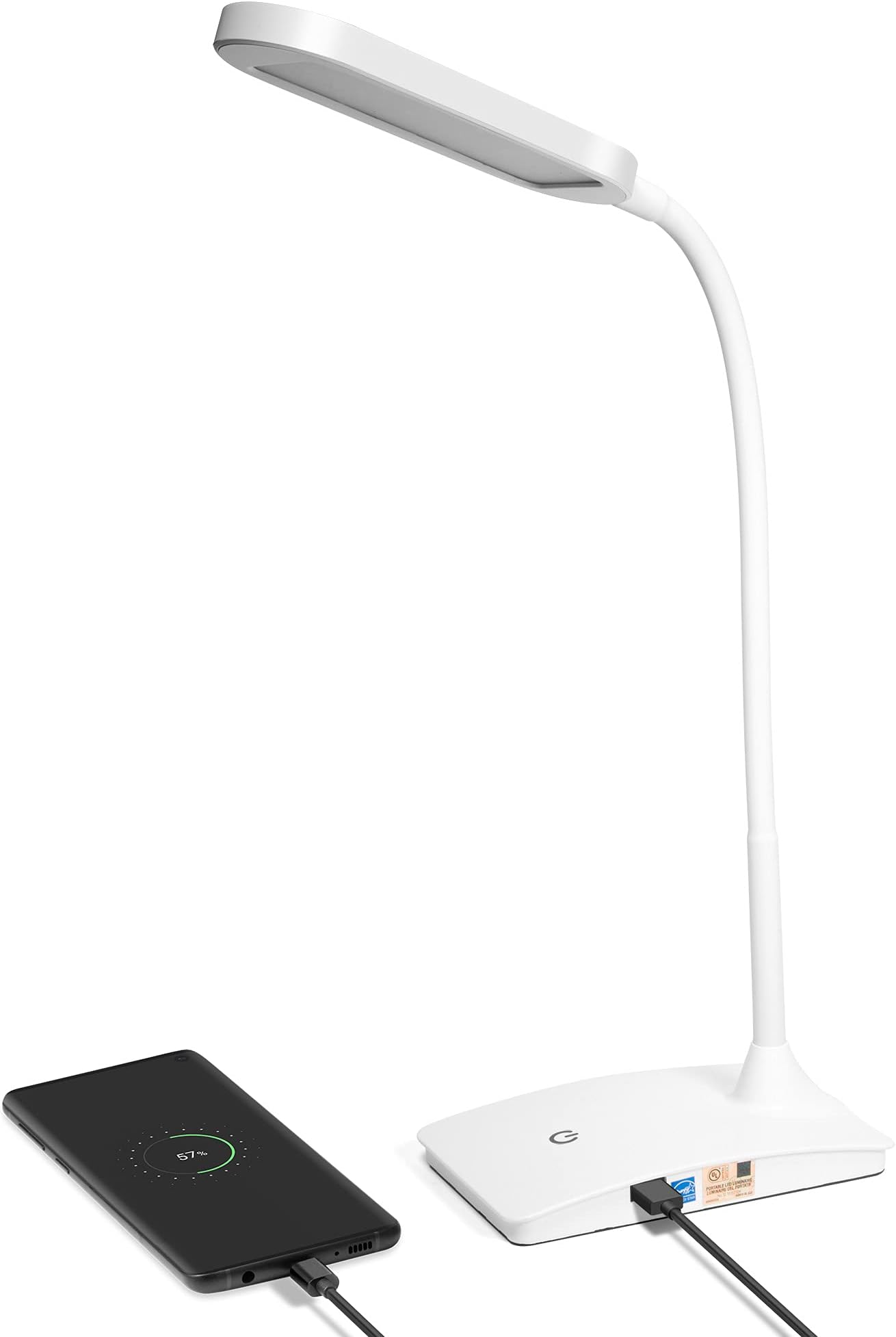 TW Desk Lamps for Home Office - Super Bright Small Desk Lamp with USB Charging Port, a Perfect LED Desk Light as Study Lamp, Bedside Reading Lights, White