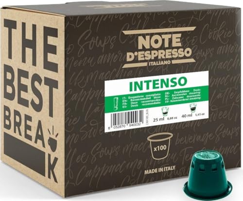 Note d'Espresso - Intenso - Cápsulas de Café - Compatibles con Cafeteras NESPRESSO* - 100 caps
