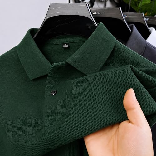 Image of Men's Plain Polo T-Shirt | Cotton Blend Regular Fit Casual Collar T-Shirt