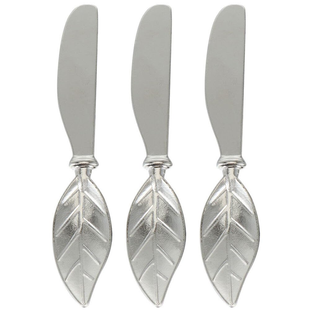 Kichvoe 3pcs Butter Butter Cheese Cutting Tool Cream Knives Leaf Cheese Spreader Cheese Cutter Butter Spreader Cheese Servers Chocolate Stirrer European Style Peanut Zinc Alloy