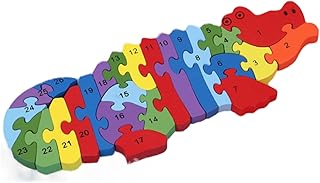 Comprar Puzzle, Rompecabezas Educativo de Madera, Animales y Vehículos, 25x20 cm, Números y Letras Alfabeto, Multicolor (Cocodrilo)