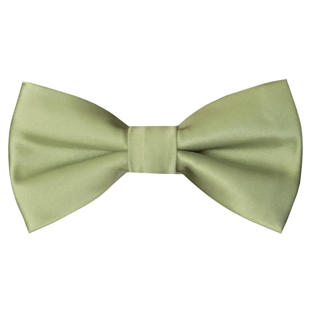 Ties R Us Boys Sage Green Pre Tied Satin Bow Tie Age 4-7