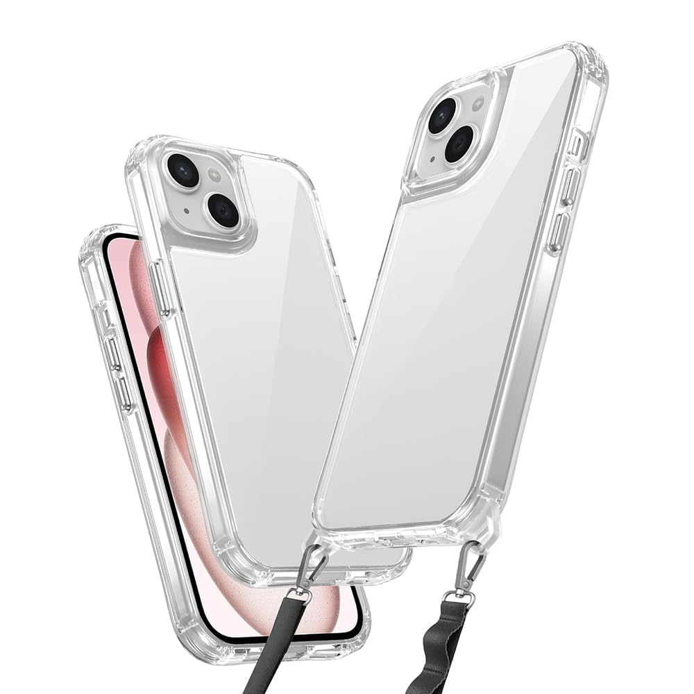 Zore Apple için uyumlu iPhone 15 Kılıf Airbagli Takılabilir Askı Aparatlı Zore Snap Silikon Kapak Şeffaf