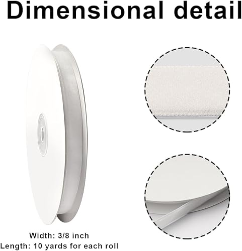 Miniatura 2 de 3 rollos de cinta de terciopelo de 38 pulgadas x 30 yardas de cinta de terciopelo rojo, blanco y verde, de Navidad, color rojo, verde, para envolver