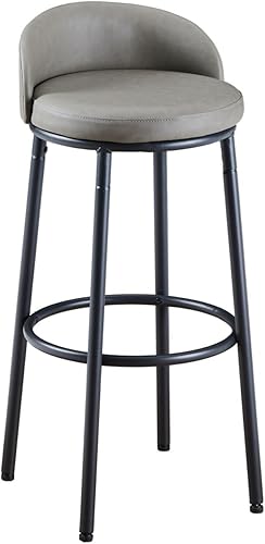 Miniatura 8 de Juego de 2 taburetes de bar, taburetes de bar de 29.3 pulgadas con respaldo y reposapiés, para comedor, cocina, mostrador de bar