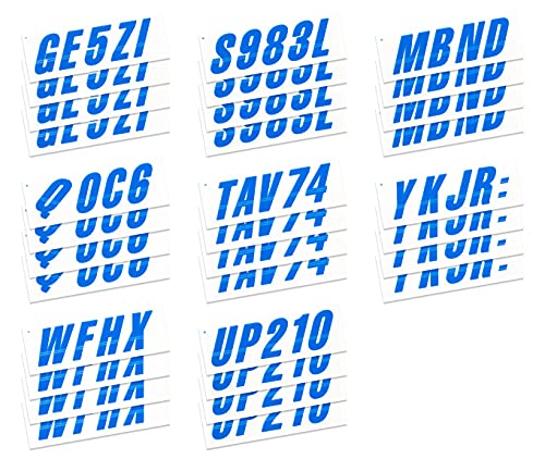 Image of STIFFIE Techtron Blue /White 3 inch Boat & PWC Registration Decals • Numbers Letters Stickers