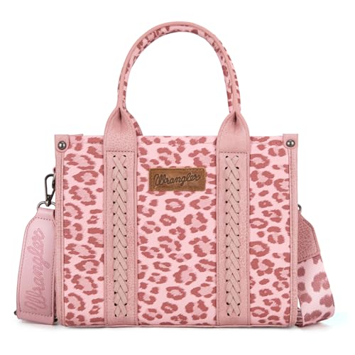 Image of Wrangler Cow Print Tote Bag for Women Western Purse Boho Top Handle Satchel Handbag with Signature Strap