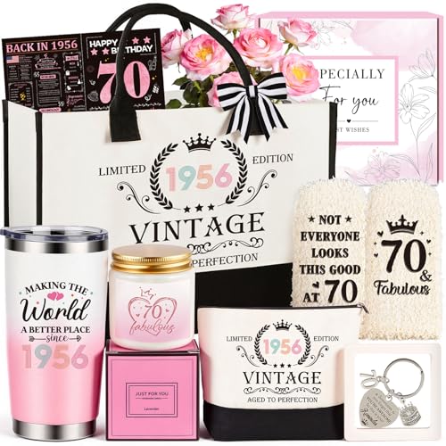 70th Birthday Gifts for Women, Vintage 1956 Happy 70th Birthday