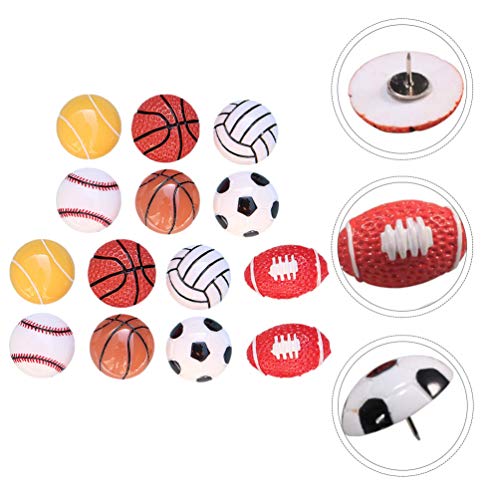 STOBOK 14Pcs Esporte Voleibol Encantos Bola De Tênis De Futebol Basquete Beisebol Esferas de Resina