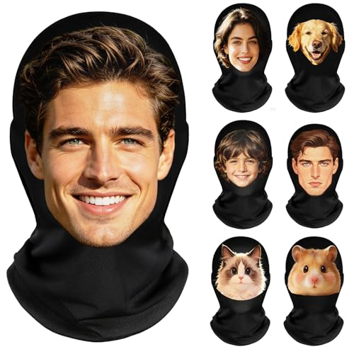 Xsersao Custom Full Face Mask Personalized Funny Realistic Mesh Mask Customized Comedy Prank Face Masks for Party Holiday Halloween Men Women