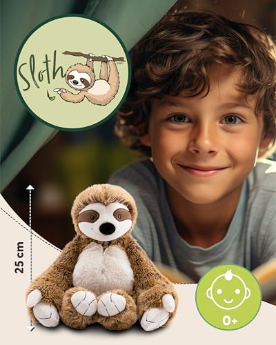 NICI Kuscheltier Faultier Slobby 25cm mit Klettverschluss braun - Stofftier aus weichem Plüsch, niedliches Plüschtier zum Kuscheln und Spielen, für Kinder & Erwachsene - tolle Geschenkidee - 61213
