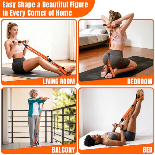 Image of Upgraded Multifunction Pedal Resistance Band with Handle, 3 Tube Adjustable Resistance Bands for Abdomen, Waist, Arm, Core /ABS, Leg Workout - Sit Up Exercise Equipment for Women