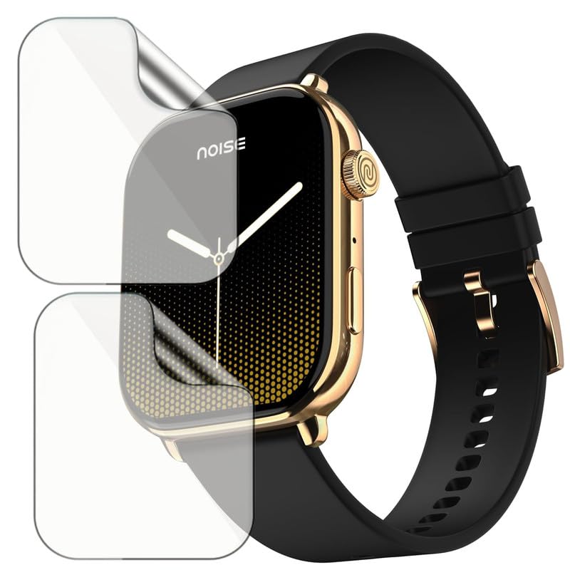 Image of 2-Pack Screen Protector for Noise Pulse 4 Max 1.96 inch Smartwatch - Flexible TPU Screen Guard, HD Clear, Anti Scratch, Bubble Free, Full Coverage Film - Not Tempered Glass