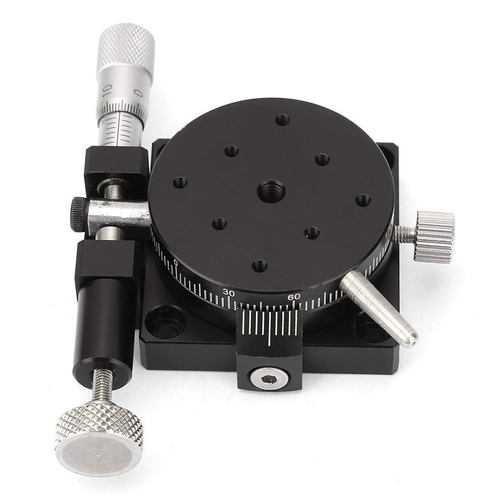 Etapa lineal, 38 mm x 20 mm R38 Etapa de rotación manual Plataforma giratoria Cojinete de precisión Etapa de ajuste deslizante Adecuado para inspección de precisión de laboratorio, etapas lineales man